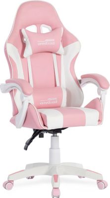 Chaise gaming AMSTRAD AMS-800-ROSY coloris rose & blanc