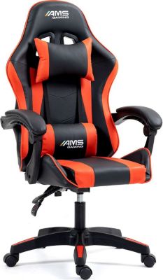 Chaise gaming AMS GAMING GAMER#02-RED coloris noir & rouge
