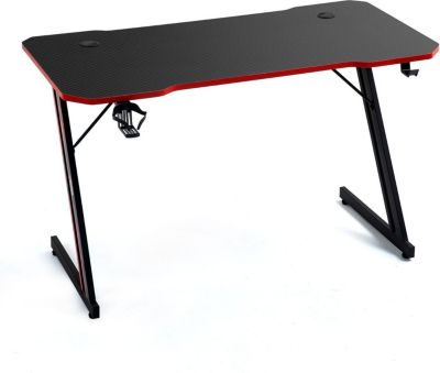 Bureau gamer AMS GAMING GAMERDESK-120Z-RED finition rouge - 1m20