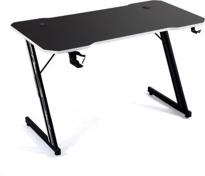 Bureau gamer AMS GAMING GAMERDESK-WHITE finition blanc - 1m20