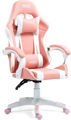 Chaise gaming AMS GAMING GAMER#02-PINK coloris noir & rose