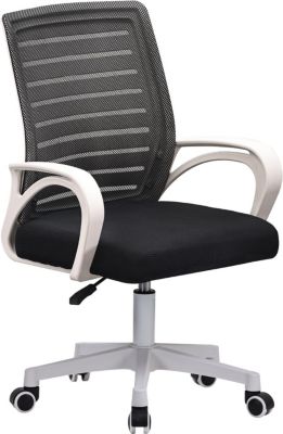 Fauteuil AMS-OFFICE OFFICE-LIGHT-BLACK coloris blanc & noir Fauteuil AMS-OFFICE OFFICE-LIGHT-BLACK coloris blanc & noir