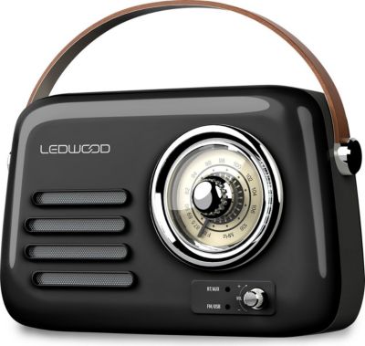 Radio FM LEDWOOD ALMA Noir Rétro FM Bluetooth USB