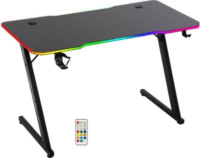 Bureau gamer AMSTRAD AMS-DESK120Z-LED-AURORA LED RGB 1m20