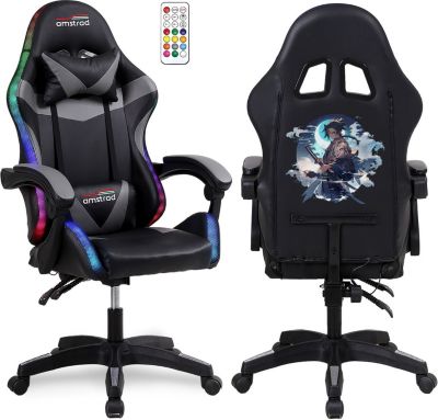 Chaise gaming AMSTRAD AMS-900-LED-SAMURAI - LED & Serigraphie