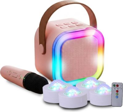 Enceinte nomade INOVALLEY Karaoke Rose LED RGB 4 Astro BT