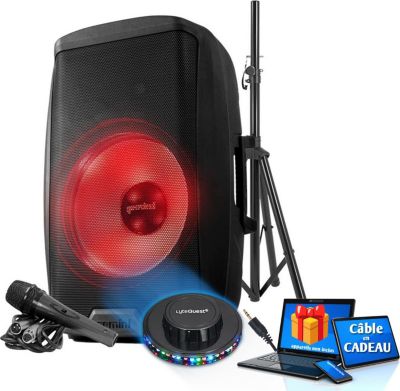 Pack sono GEMINI Enceinte SONO DJ Boomer 15", à LED - 200