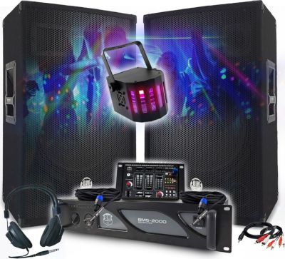 Pack sono BM SONIC Amplificateur 2000W, Paire d'Enceintes 2