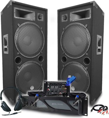 Pack sono BM SONIC Pack Sono DJ BM SONIC Ampli 3000W, Paire
