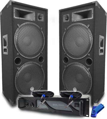 Pack sono BM SONIC Pack Sono DJ BM SONIC Ampli  3000W, Pair