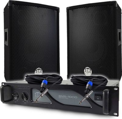 Pack sono BM SONIC Sono 1600W Enceinte, Ampli, Câble