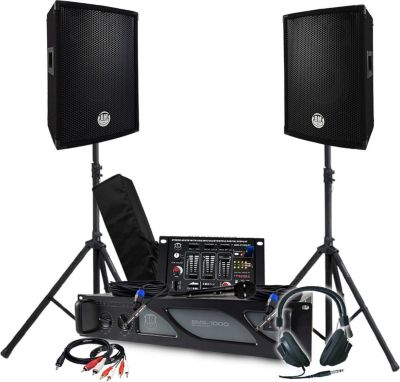 Pack sono BM SONIC Sono 1600W Mixage USB Bluetooth, Pieds