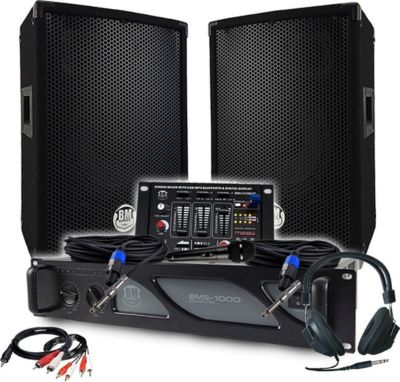 Pack sono BM SONIC Sono 1600W Mixage USB Bluetooth, Câbles