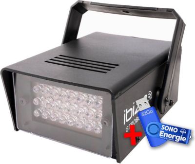 Jeu de lumières IBIZA Mini stroboscope 20w à LEDs  STROBE20LED