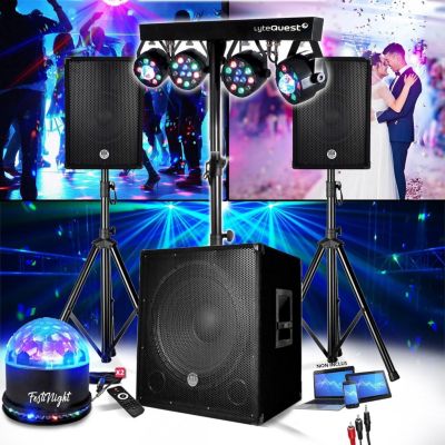 Pack sono BM SONIC + SUBWOOFER  1800W USB Bluetooth + PIEDS
