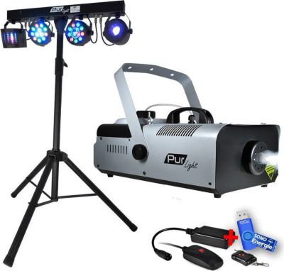 Jeu de lumières PUR LIGHT Pack portique/4jeux lumi/machine à fumée