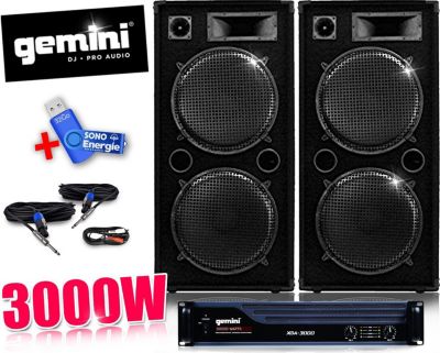 Pack sono GEMINI Pack DJ sono AMPLI , Enceintes 2x 1000W