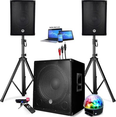 Pack sono BM SONIC BMS1518-USB-BT, 1800W Bluetooth, LIGHT