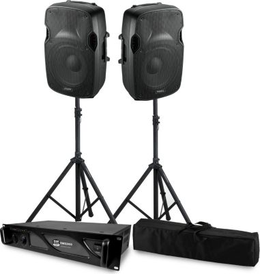 Pack Sono - Ampli PLS1250 + 2 Enceintes AUDIO CLUB 600W PA DJ SONO MIX LED  LIGHT