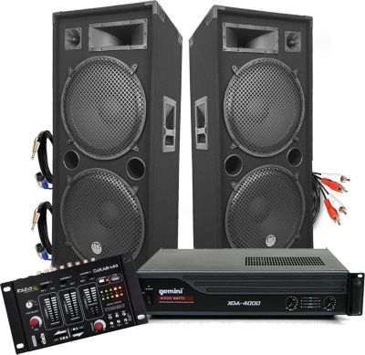 Pack sono GEMINI PACK ENCEINTES GEANTES AVEC AMPLI - 2x15