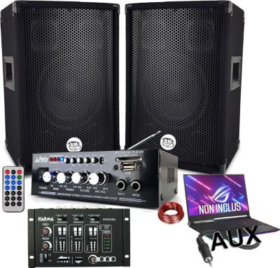 Pack sono BM SONIC Pack sono 600W, AMPLI USB BLUETOOTH + 2