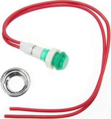 Lampe UNIVERSEL VOYANT VERT Diam. 12 m/m Cablé + ECROU