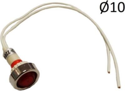 Lampe UNIVERSEL VOYANT ROUGE Diam. 12 m/m  Cablé + ECROU