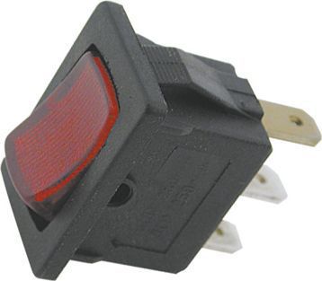 Interrupteur UNIVERSEL INTERRUPTEUR 3 COSSES ROUGE 10A  13x20