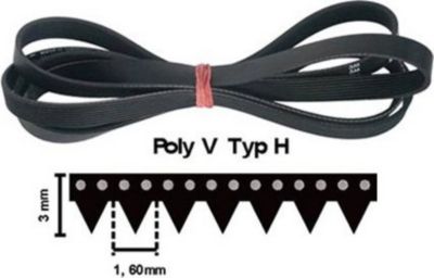 Courroie Sèche-linge 7PH 1965 - Compatible Bosch, Balay, Siemens - Type H, Développement 1965 Mm, Référence 302760700001