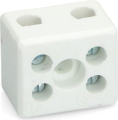 Barrette de connection UNIVERSEL DOMINO PORCELAINE 2 PLOTS  RACCORDEMENT