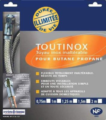 Tuyaux gaz UNIVERSEL FLEXIBLE INOX GAZ Butane/Propane 1.00 M