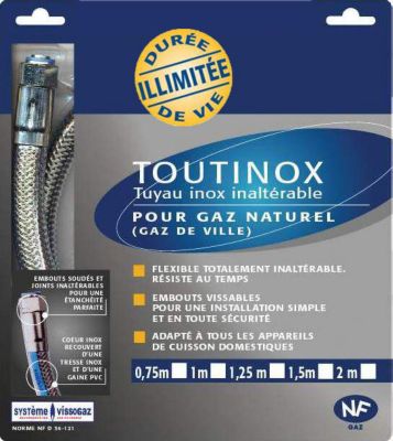 Tuyaux gaz UNIVERSEL FLEXIBLE INOX GAZ NATUREL 1.50m  ILLIMIT Tuyaux gaz UNIVERSEL FLEXIBLE INOX GAZ NATUREL 1.50m  ILLIMIT