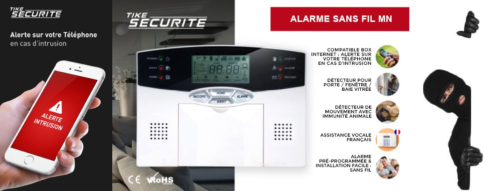 Alarme maison sans fil mn26 compatible box internet TIKE SECURITE 486 Pas  Cher 