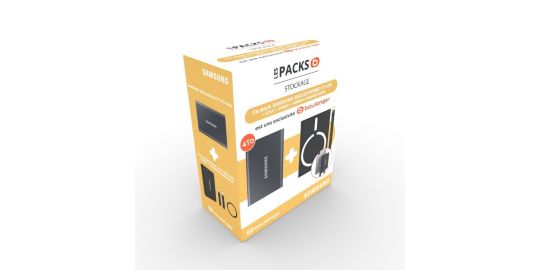 Disque dur SSD externe SAMSUNG Pack T7 4To Gris + Etui magsafe + cable