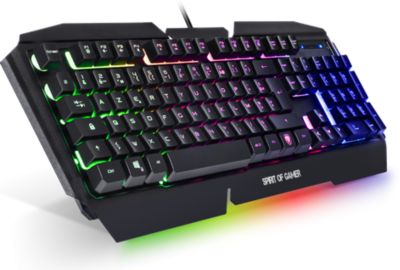 Spirit Of Gamers - Clavier mécanique gamer XPERT-K400 Switch bleu  rétro-éclairage RGB 20 modes - Chassis métal + Logiciel - Clavier - Rue du  Commerce