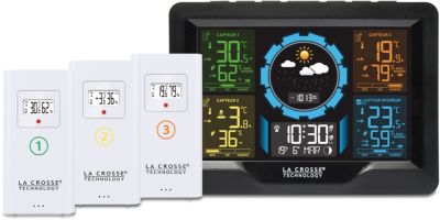 Station météo professionnelle wifi / radio contrôlée - couleur avec capteur  5 en 1 et sonde sans fil extérieure OPTEX Pas Cher 