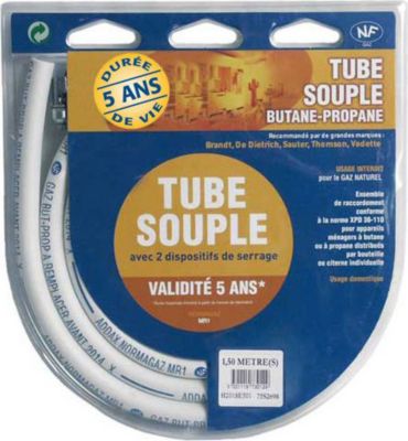 Tuyaux gaz UNIVERSEL TUYAU GAZ BUTANE / PROPANE 1.50m 5 ans Tuyaux gaz UNIVERSEL TUYAU GAZ BUTANE / PROPANE 1.50m 5 ans