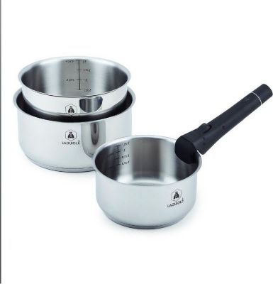 Casserole LAGUIOLE Set 3 Casseroles amovible 'réactif' inox