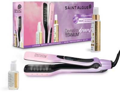 Lisseur vapeur SAINT ALGUE Titanium Dreams rose/violet + 2 soins