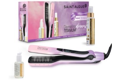 Lisseur vapeur DEMELISS Titanium Dreams rose/violet + 2 soins