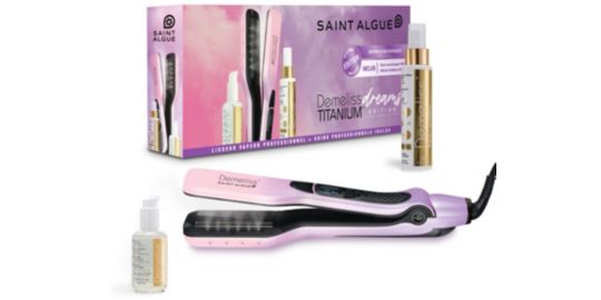 Lisseur vapeur DEMELISS Titanium Dreams rose/violet + 2 soins