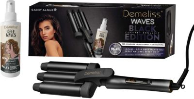 Coffret Fer À Boucler Saint Algue Demeliss Waves Sa-2002 Noir Et Spray Deep Waves Inclus 150 Ml