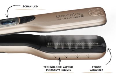 SAINT ALGUE Demeliss STEAM - Brosse Professionnelle lissante avec  Technologie vapeur - Dorée : : Beauté et Parfum