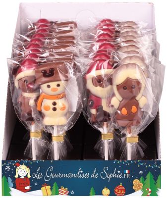 Chocolats GOURMANDISES SOPHIE Sucette Mix Noel