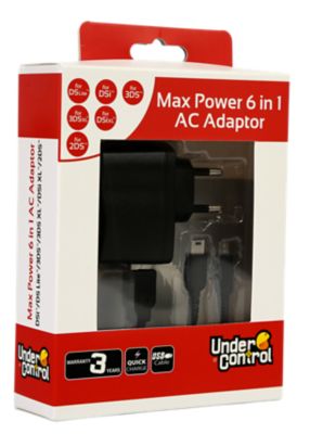 Chargeur UNDER CONTROL Chargeur noir DSi/2DS/3DS/New 3DS