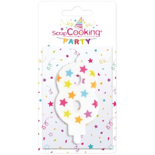 SCRAPCOOKING - CIERGE MAGIQUE XXL CHIFFRE 8 - Bracconi