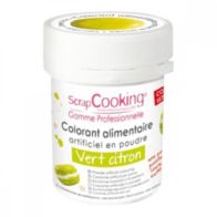 Colorant alimentaire SCRAPCOOKING artificiel en poudre vert citron 5g