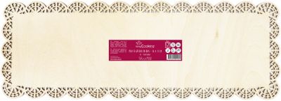 Support gâteau SCRAPCOOKING rectangle dentelle bois 36x13 cm