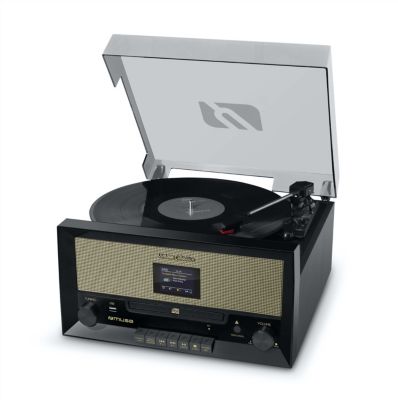 Platine Vinyl Muse MT-201 GLD, Stéréo 33-45-78 Tours, Bluetooth USB AUX,  Enceintes intégrées 2x5W, Black Gold