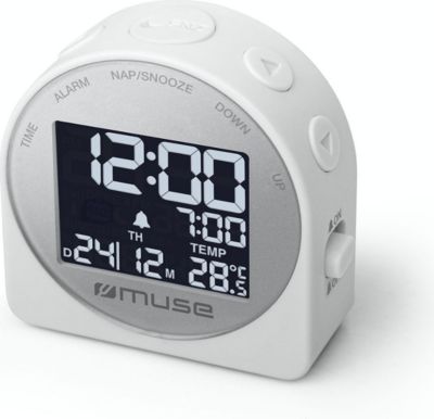 Réveil MUSE M-09-CW Blanc ecran LCD & température